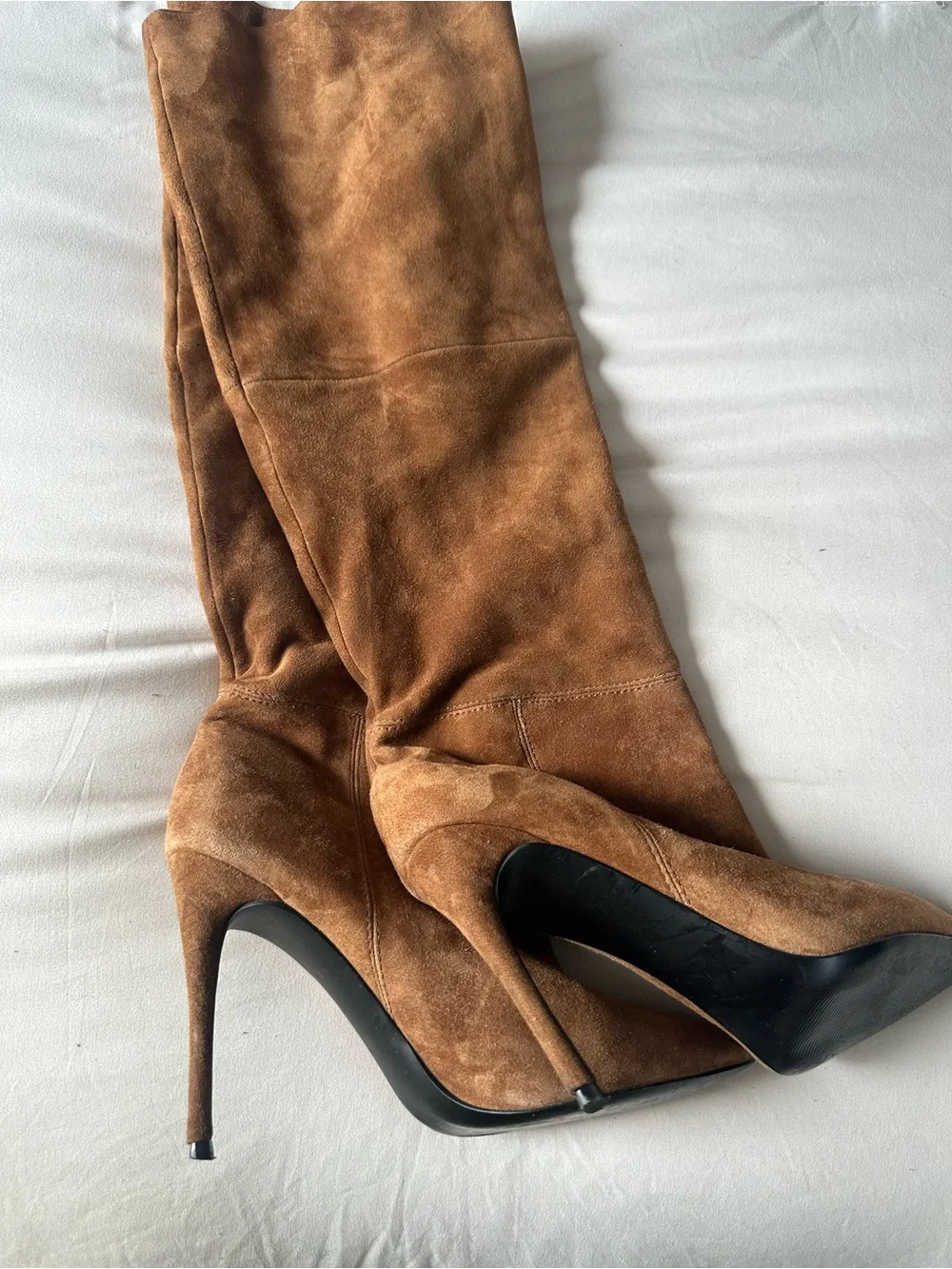 Steve Madden Brown Suede Over-the-Knee Stiletto Boots